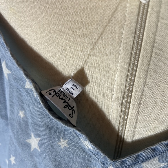 Splendid Size Large Americana Denim Star Patriotic V Neck Slip Dress POSH38 - Picture 14 of 15